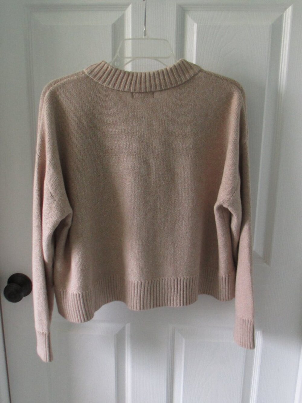 Quince 100% Organic Cotton Cropped Cardigan in Cement Marl - Picture 9 of 14
